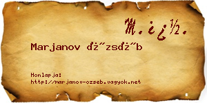 Marjanov Özséb névjegykártya